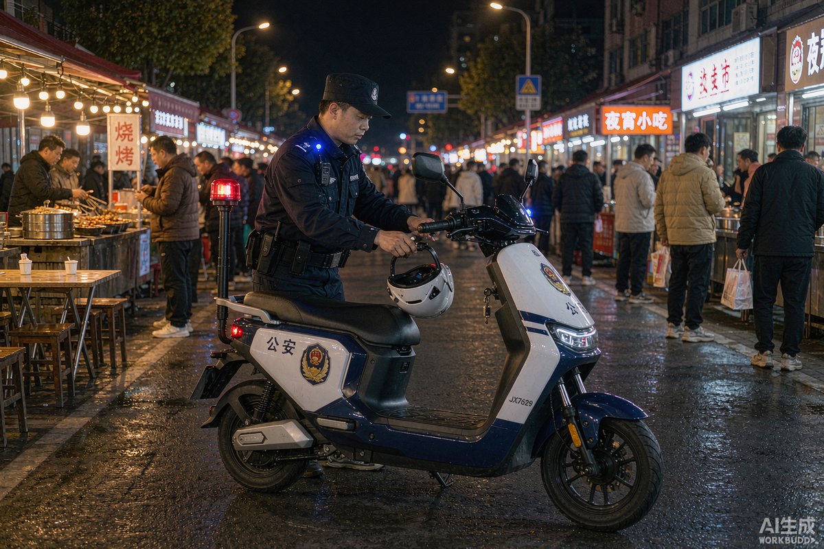 变电站中消防巡查车执行巡逻任务