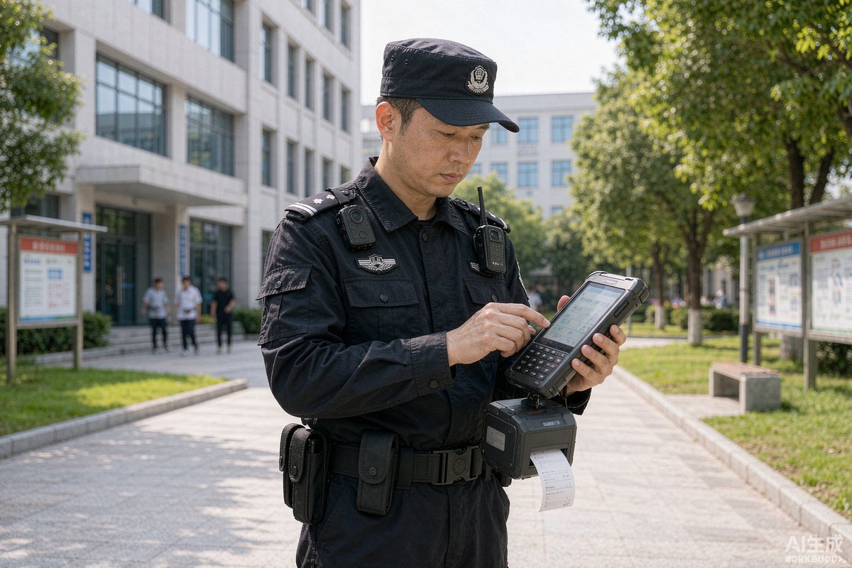 政务中心中警用电动摩托车执行巡逻任务
