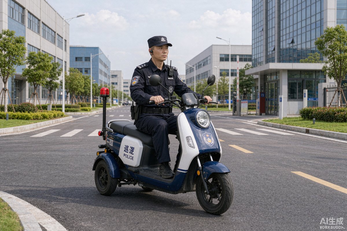 政务中心中无人巡逻车执行巡逻任务
